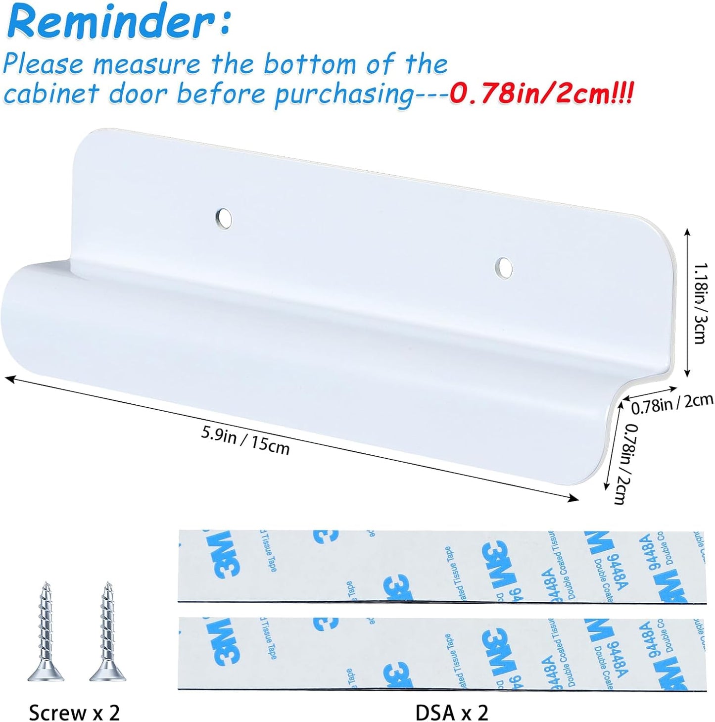 Cabinet Foot Pull for Trash Can - Touchless Handle for Full Overlay Cabinet Door (1Pcs, White)