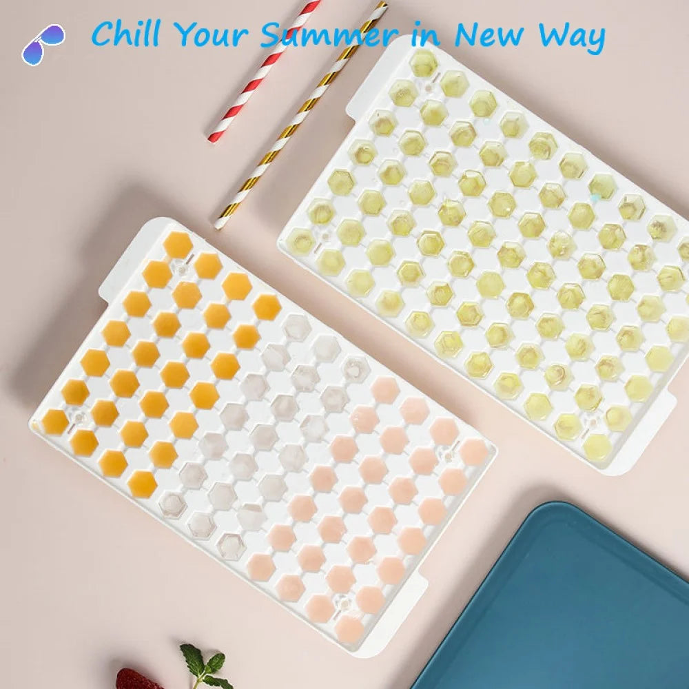 Ice Cube Tray Silicone Bottom with Ice Bin Scoop 308 Pcs Tiny Crushed Ice Cubes Molds for Chilling Drinks Coffee Juice Blue