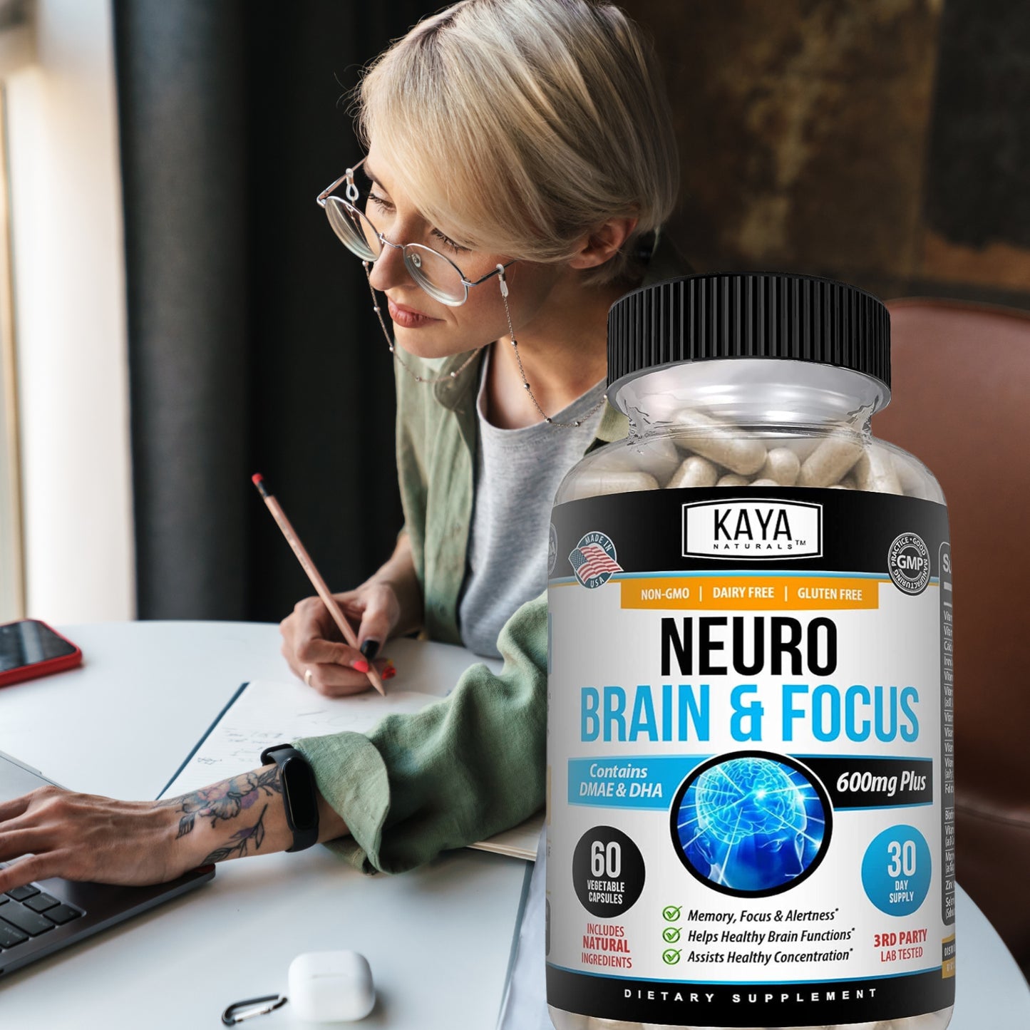 Brain Health & Memory Booster, Focus Function, Clarity Nootropic Supplement