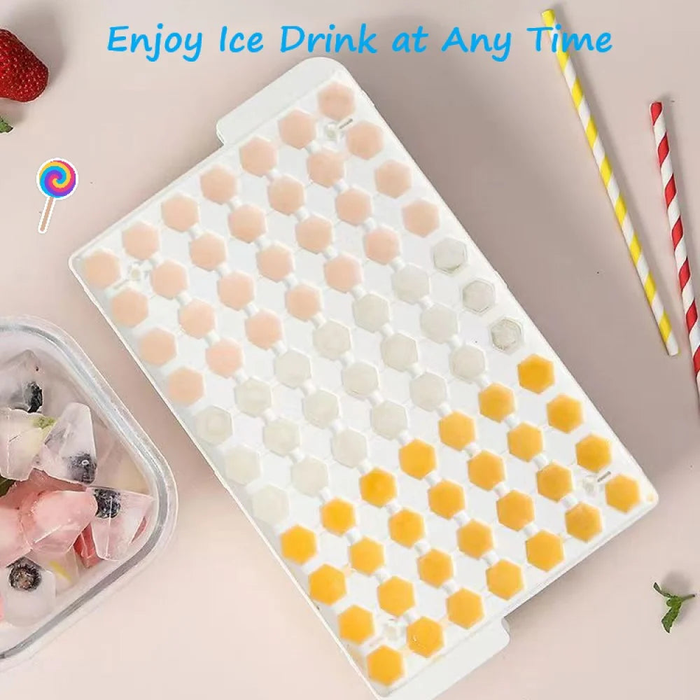 Ice Cube Tray Silicone Bottom with Ice Bin Scoop 308 Pcs Tiny Crushed Ice Cubes Molds for Chilling Drinks Coffee Juice Blue